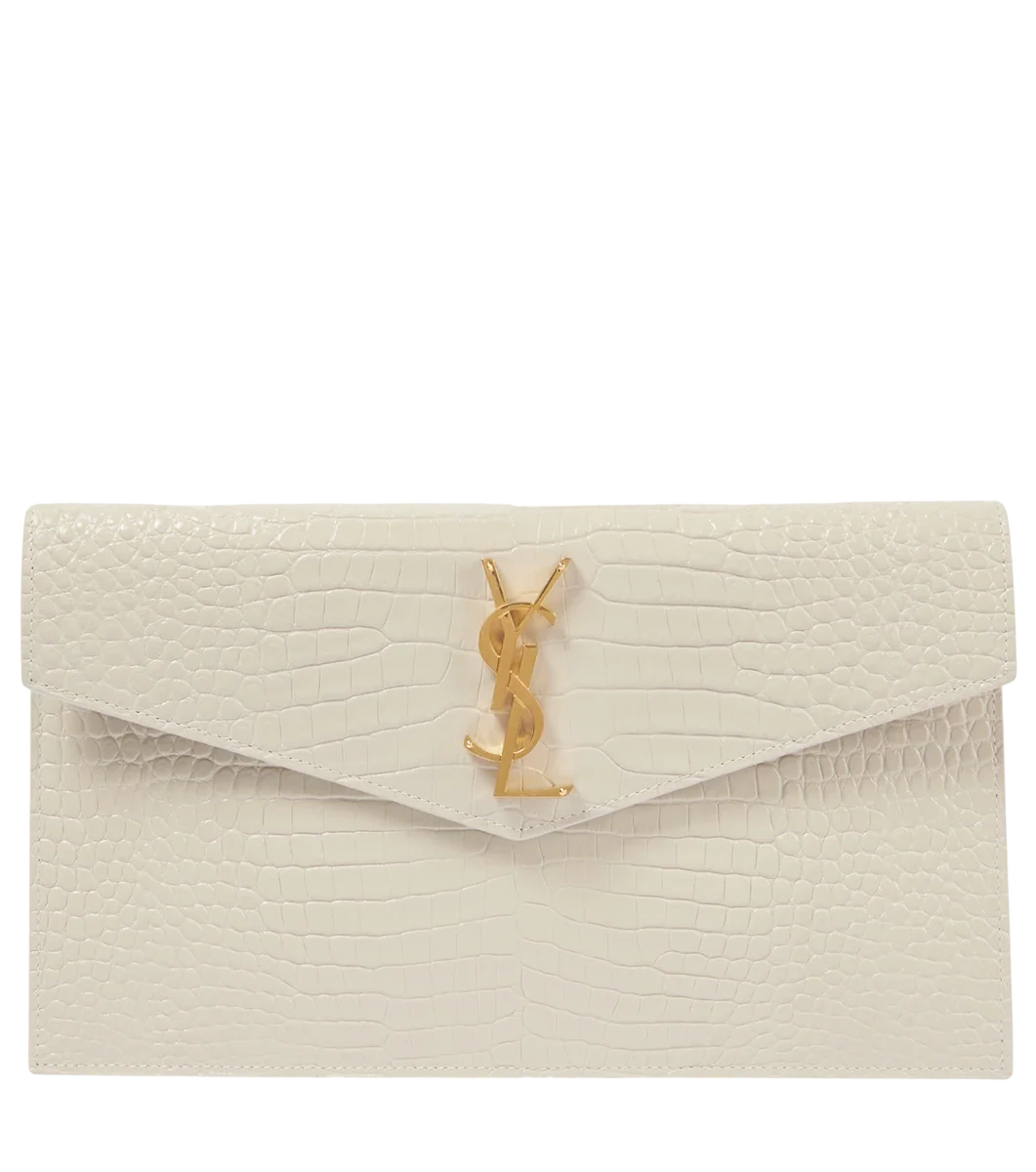 Uptown Croc-Effect Leather Clutch