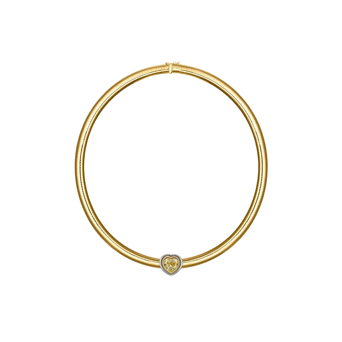 Yellow Sapphire Heart Shape Omega Necklace