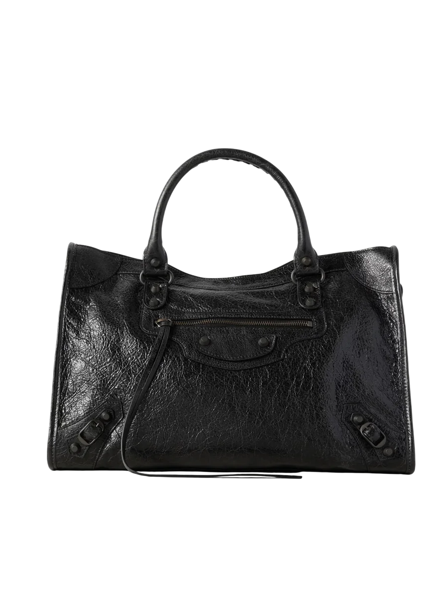 Le City medium embellished textured-leather tote bag