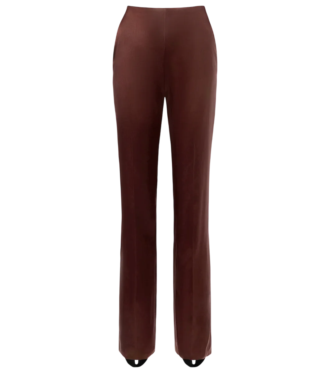 Silk-Blend Satin Straight Pants