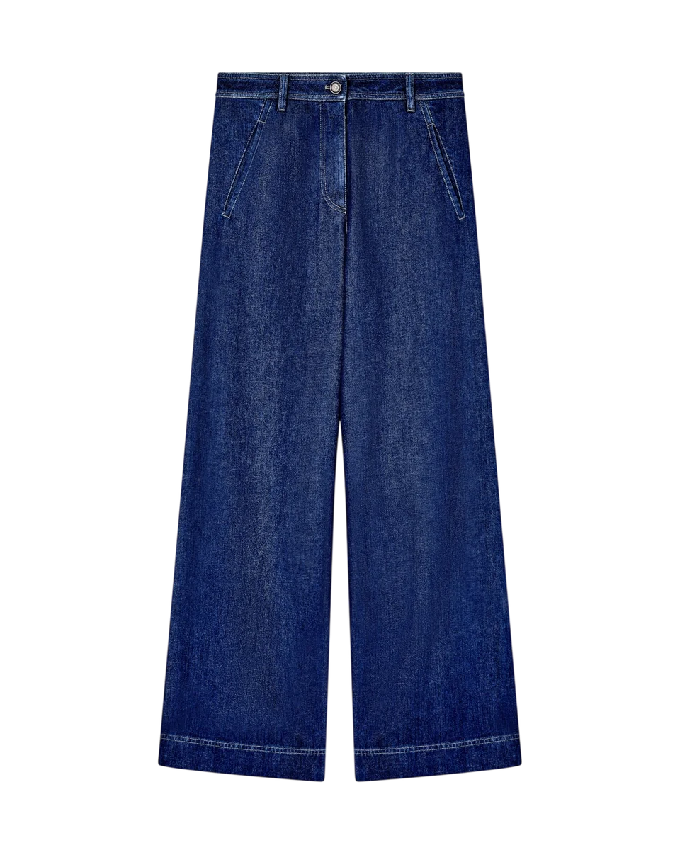 Stretch-Cotton Denim Wide-Leg Trousers Denim Collection