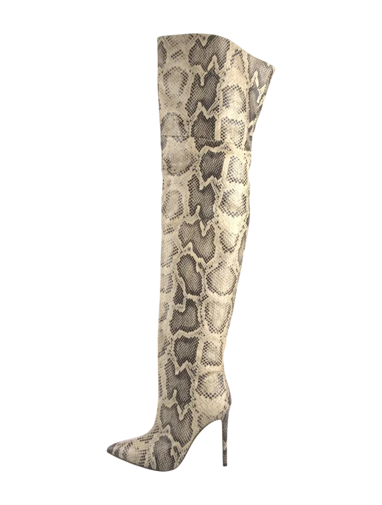 Patent Leather Animal Print Boots