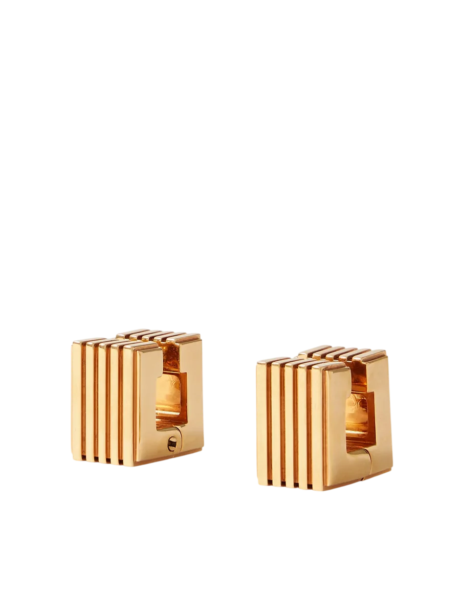 KHAITE Empire gold-plated hoop earrings