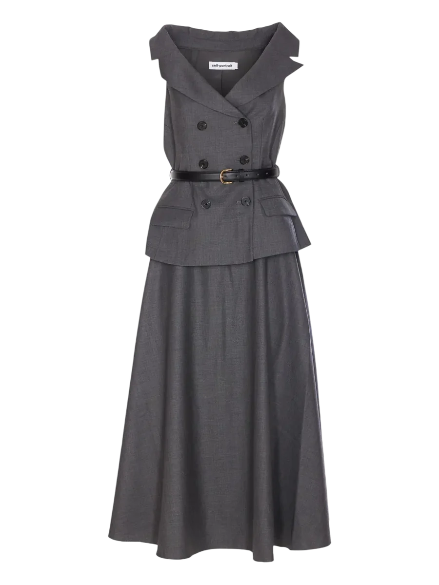 Double-Breasted Belted Dress