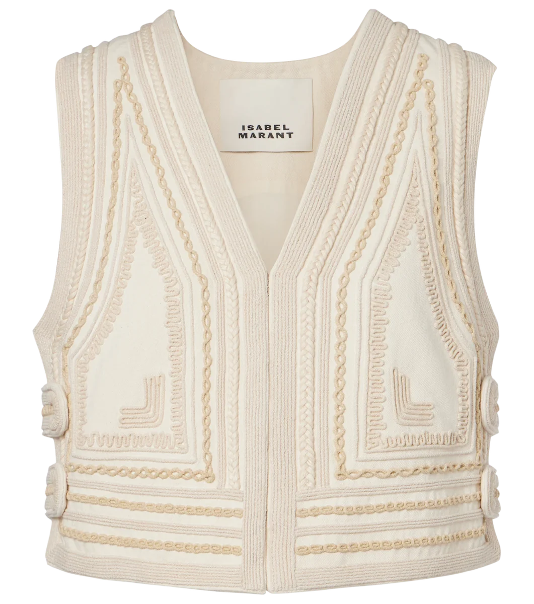 Blerina Embroidered Cotton Vest