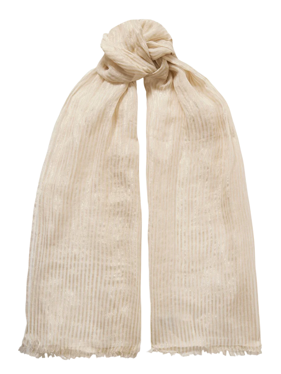 Metallic linen-blend jacquard scarf