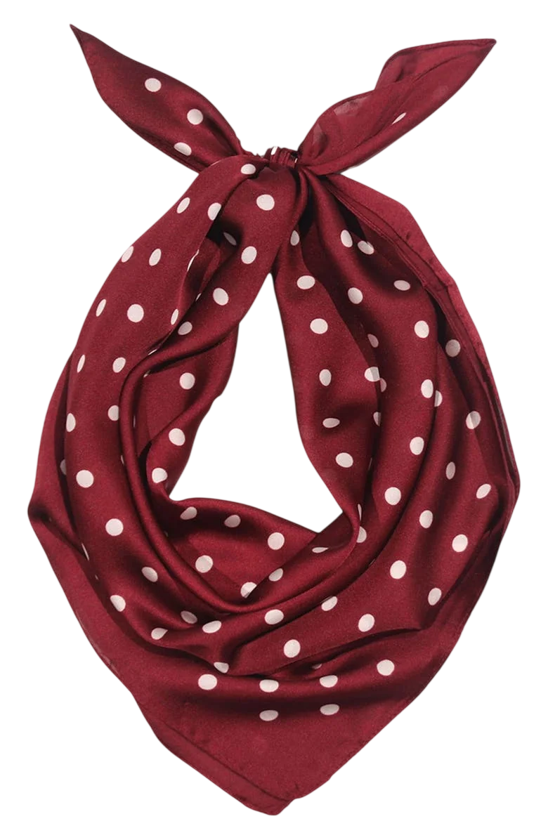 Satin Polka Dot Square Scarf