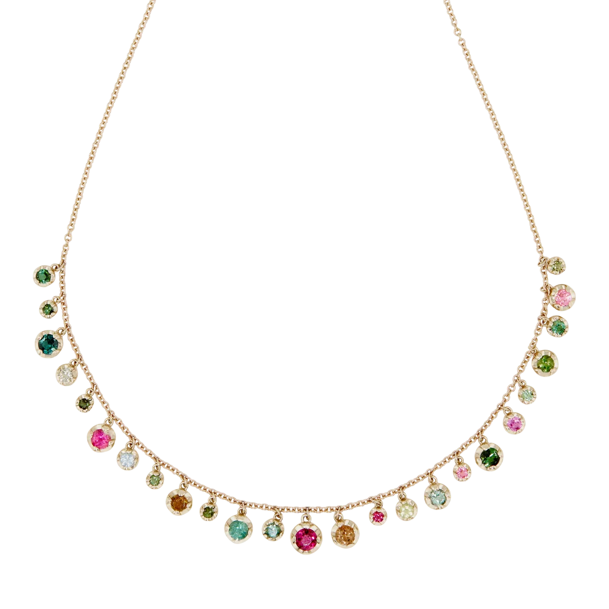 Graduated Assorted Tourmaline Alexa Shaker Necklace