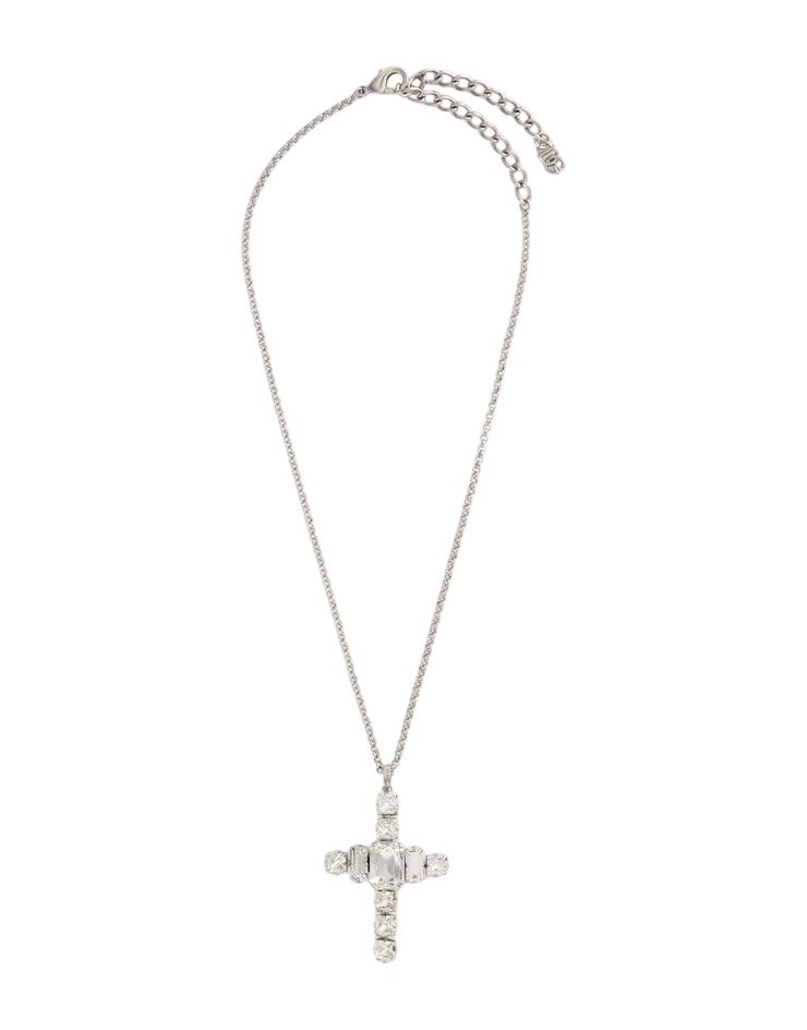 Cross Necklace With Rhinestones