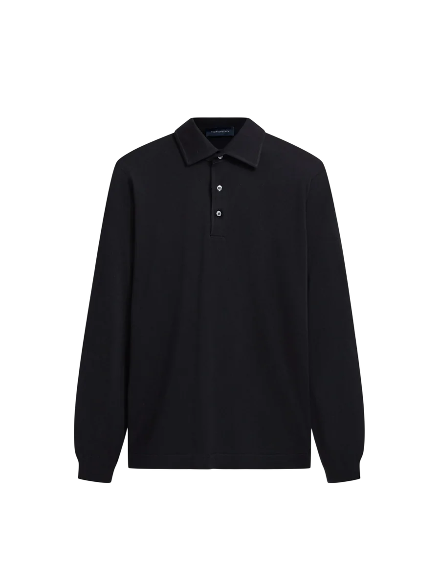 Merino Wool Extrafine Long Sleeve Polo Shirt