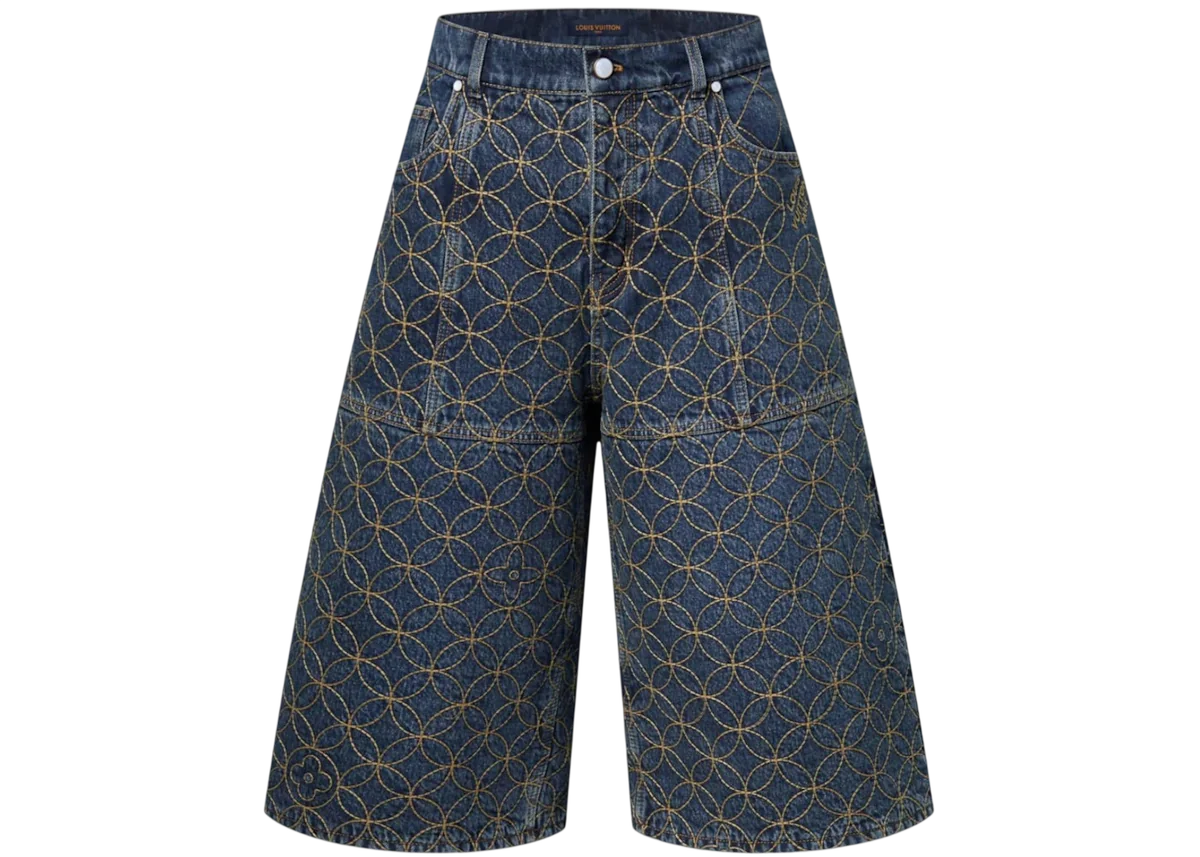Louis Vuitton x Nigo Embroidered Workwear Short Blue