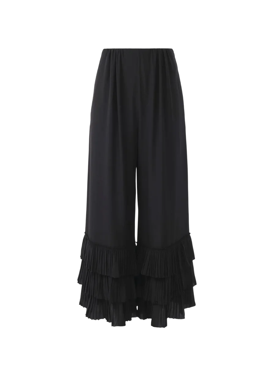 Fluid Wide-Leg Pants In Crêpe De Chine