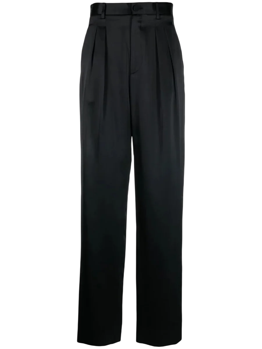 Satin Silk Pleated Trousers