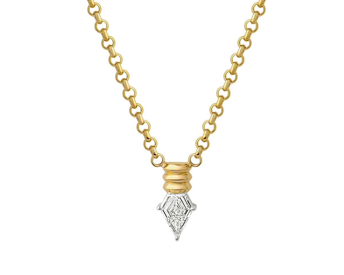 Shield Cut Diamond Necklace