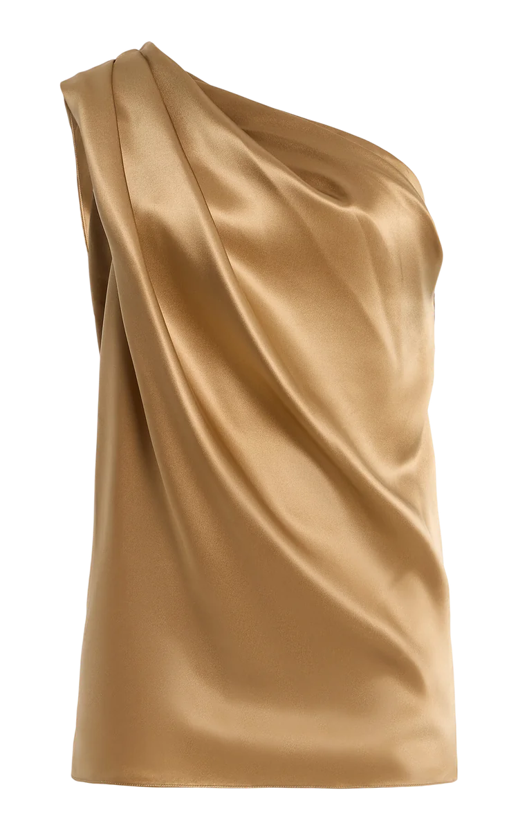 Asymmetrical Silk Charmeuse Top