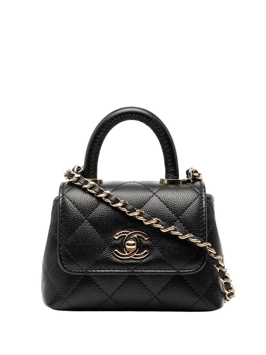 2021-2026 Nano Quilted Caviar Coco Top Handle Bag Satchel