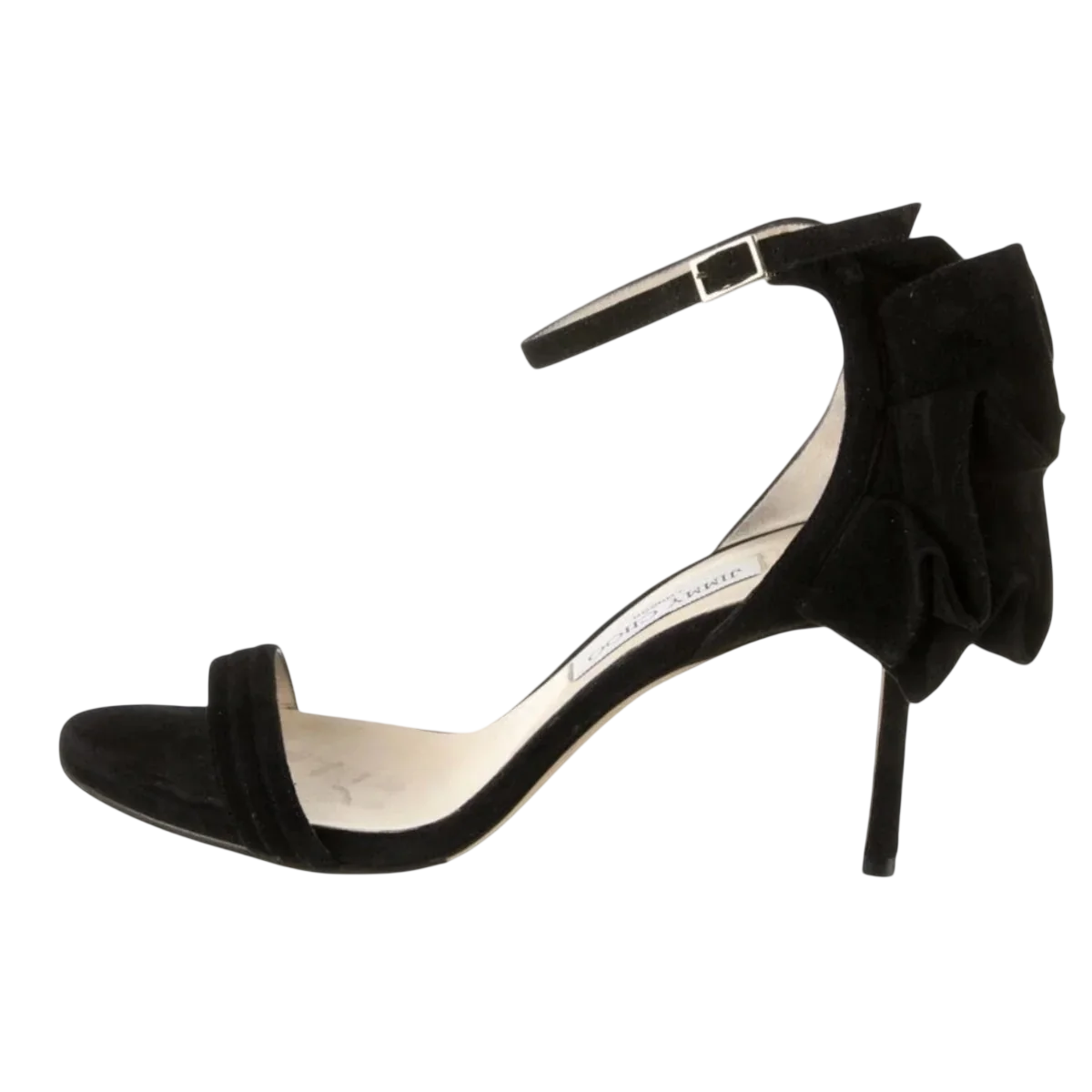 Jimmy Choo Strappy Suede Sandals 4" Heels Ruffle