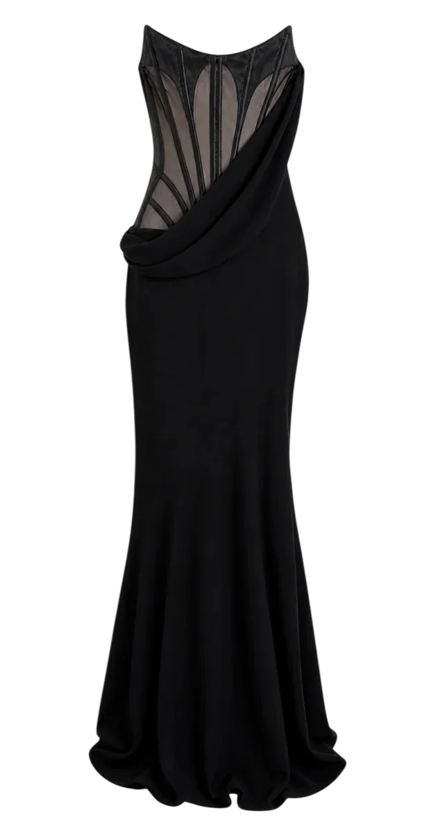 Corset Draped Maxi Dress