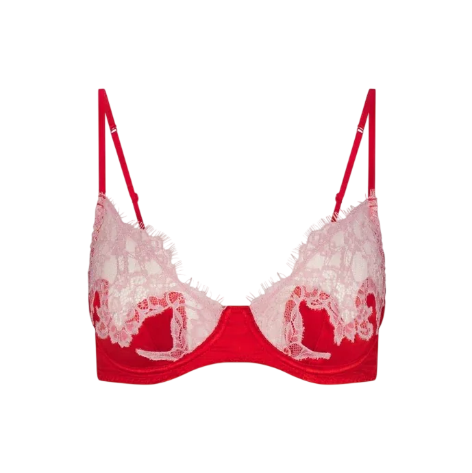 Silk Lace Unlined Demi Bra