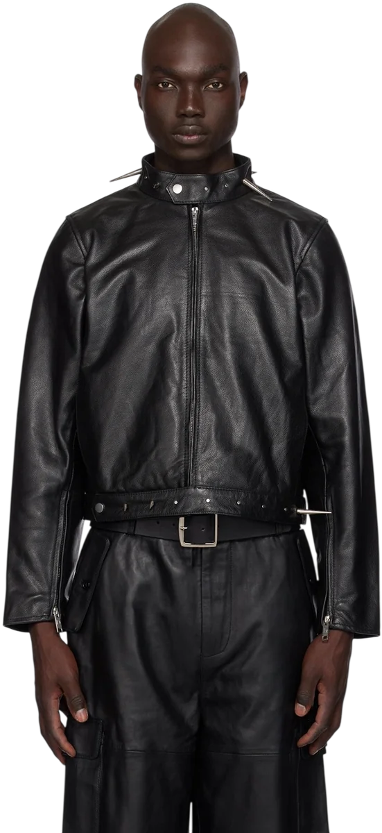 Deadwood Velar Spike Leather Jacket