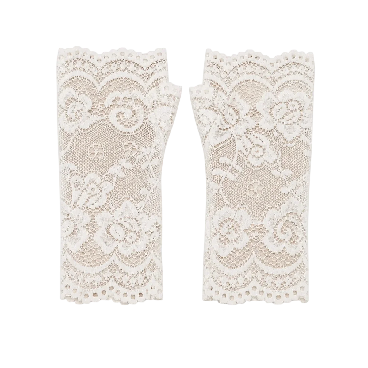 Bells White Lace Bridal Gloves