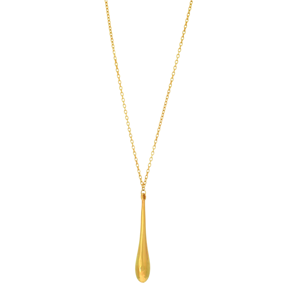 14k Yellow Gold Tear Drop Pendant Necklace