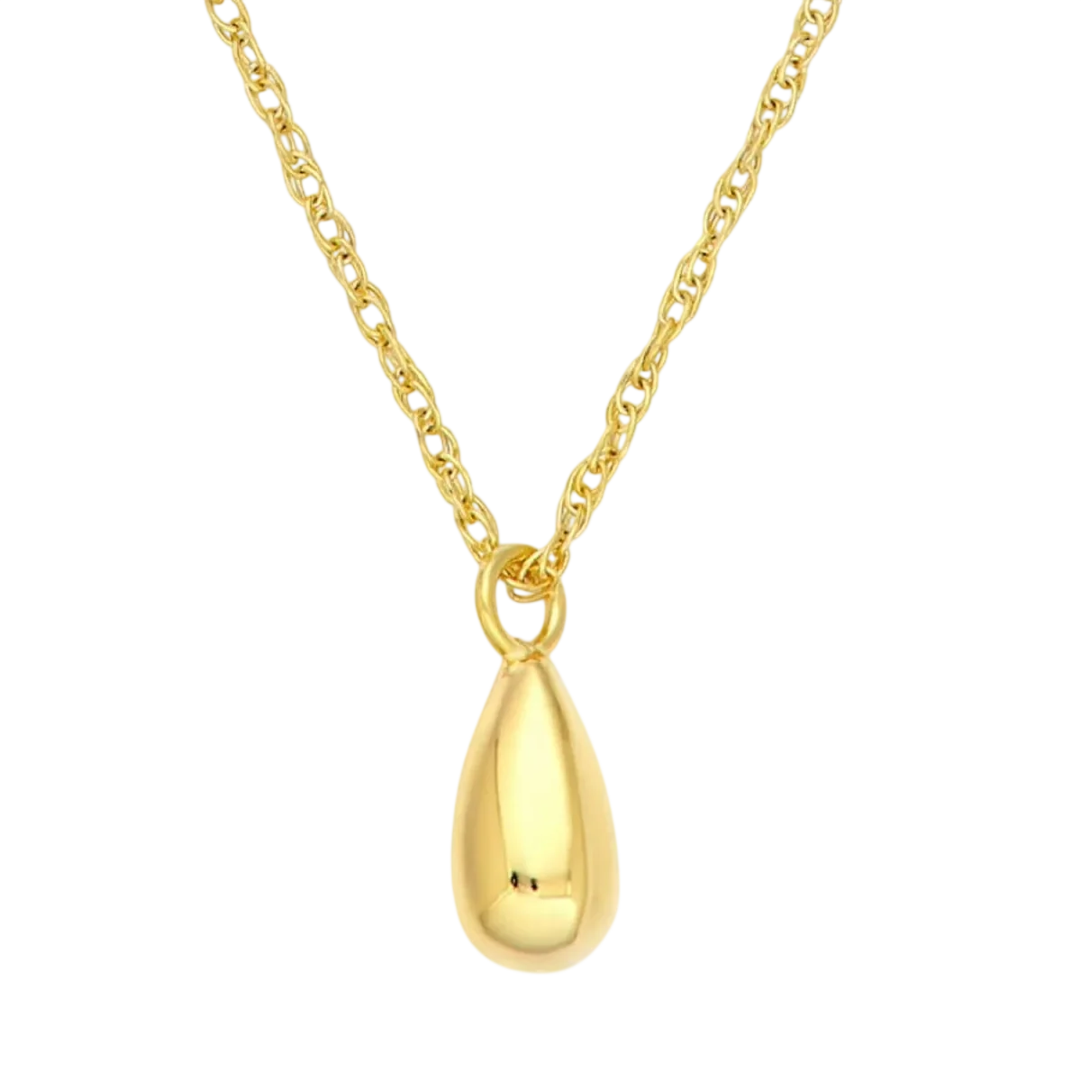 14k Teardrop Italian Necklace (solid Links)
