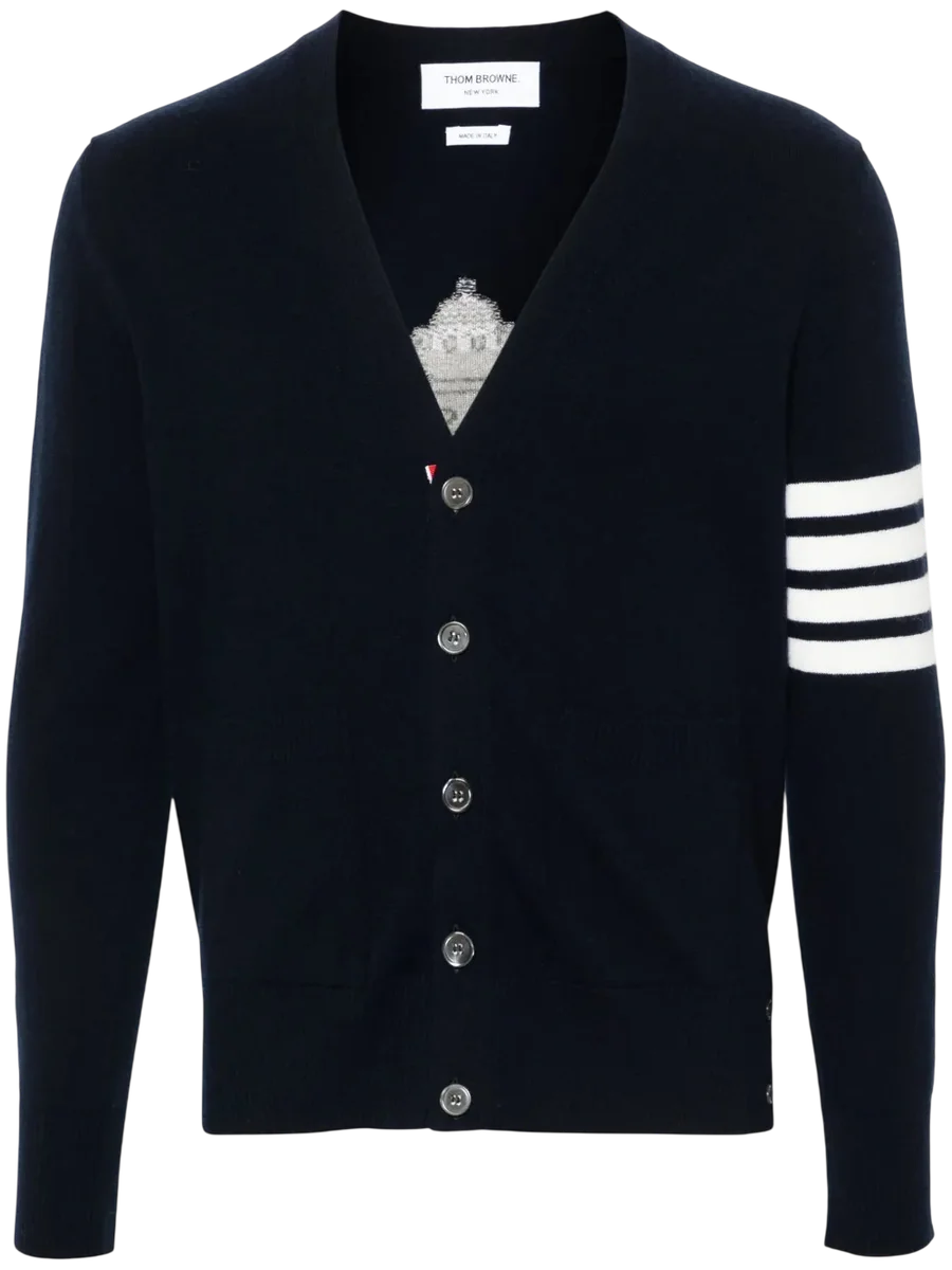 4-Bar Virgin-Wool Cardigan