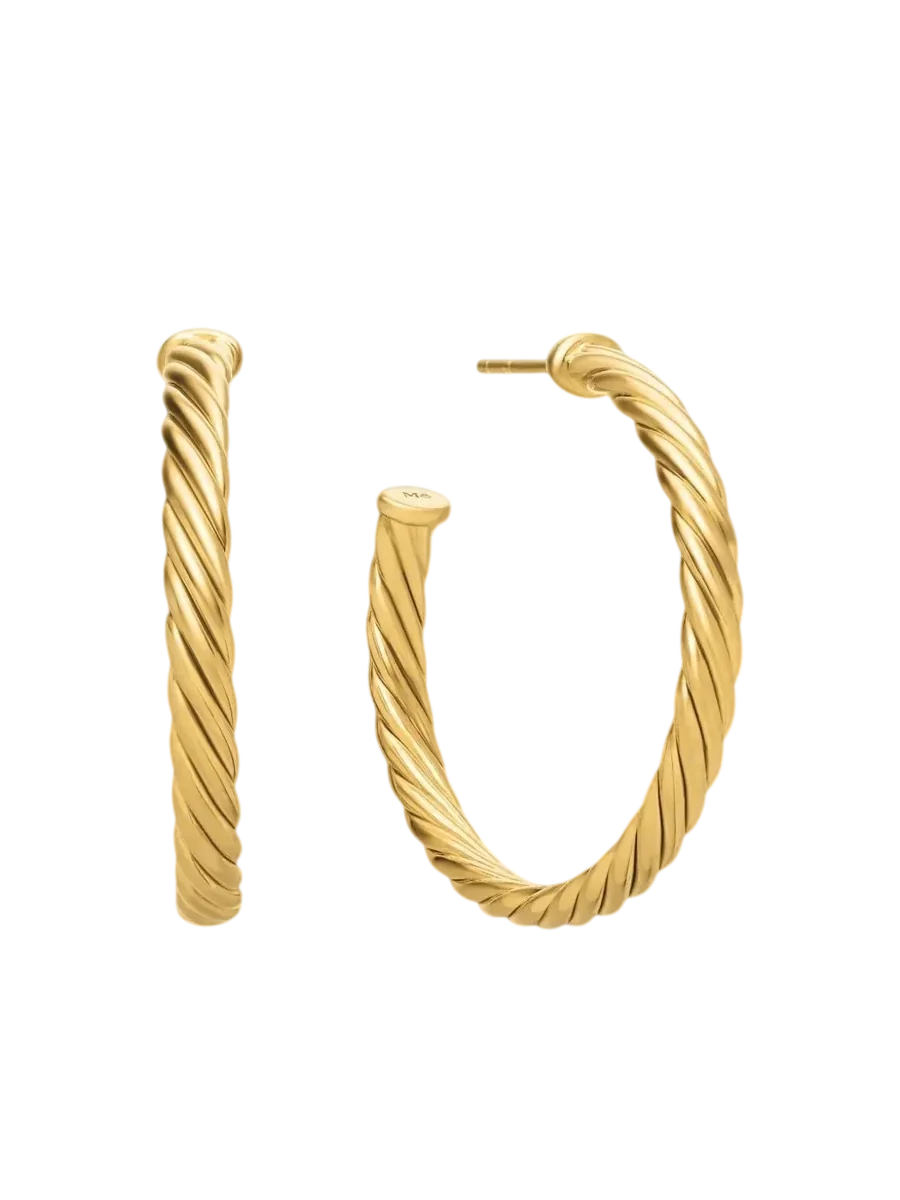 18kt Cablespira Hoop Earrings