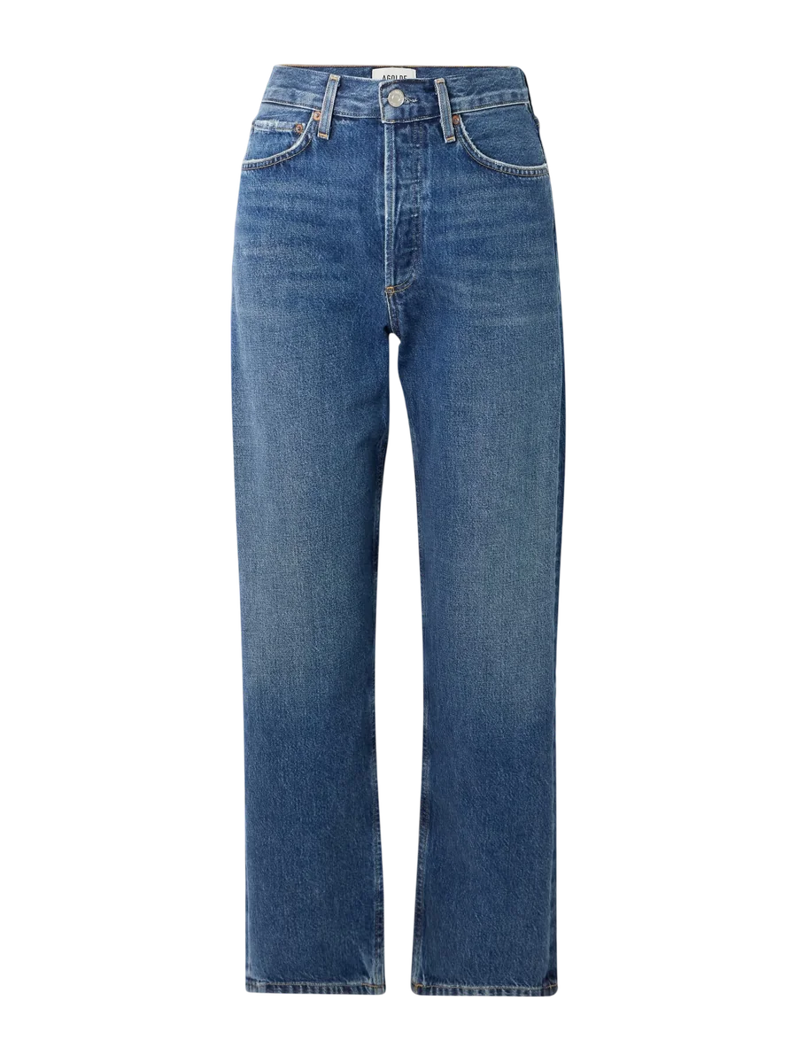'90s mid-rise loose-fit straight-leg jeans