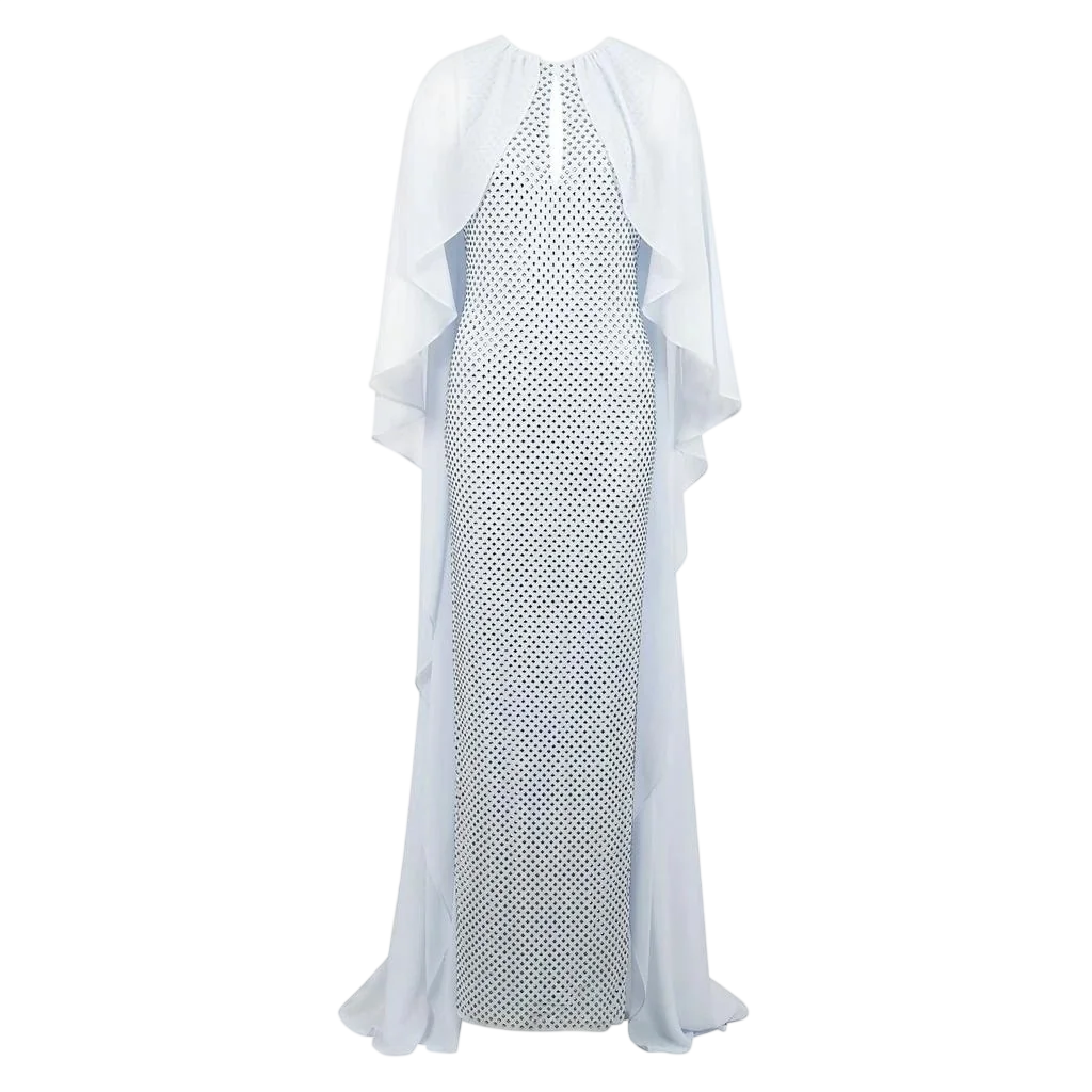 Self-Portrait Embellished Cape Maxi Dress