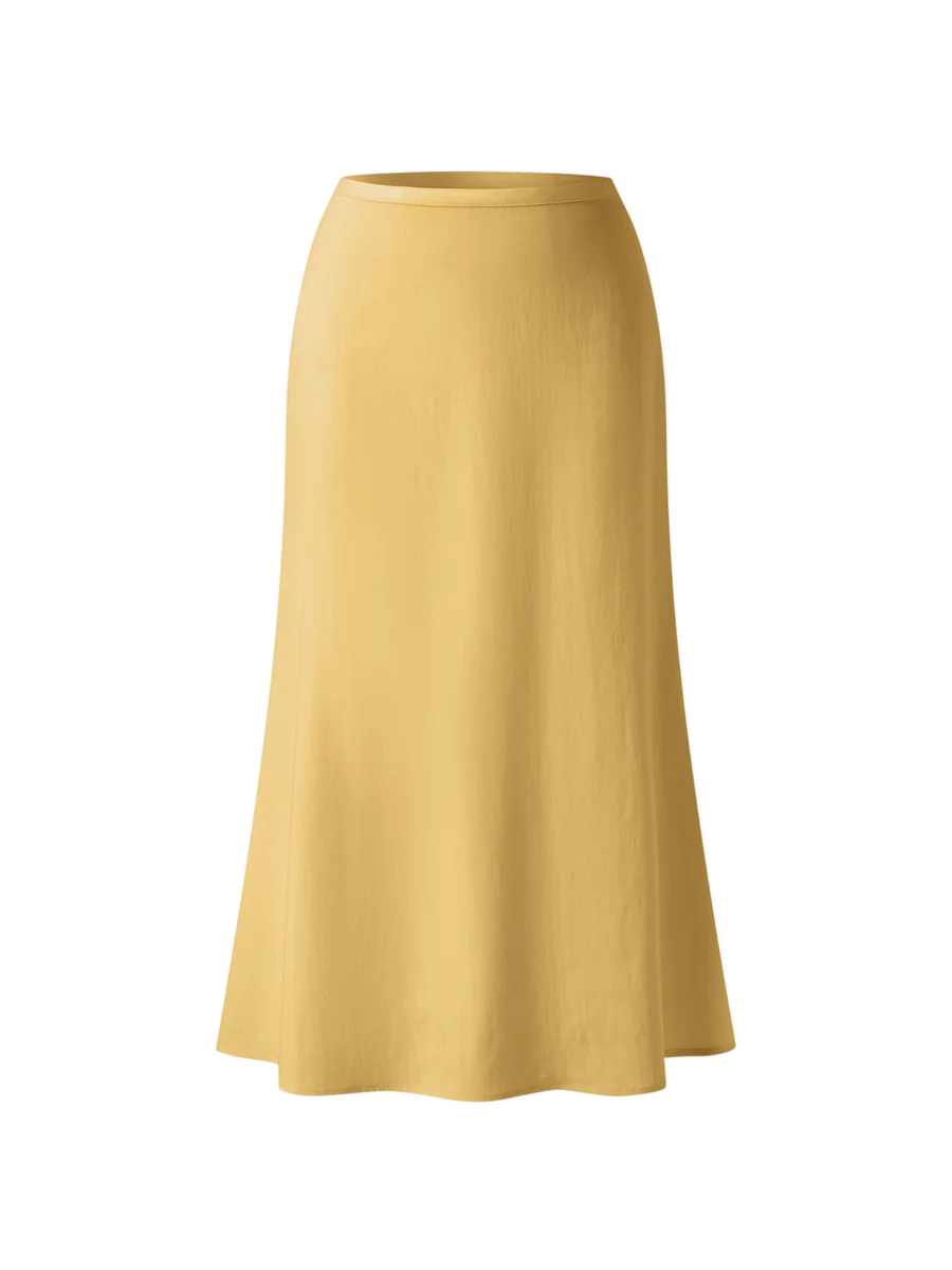 Lyocell-Linen Blend Maxi Flared Pull-On Skirt