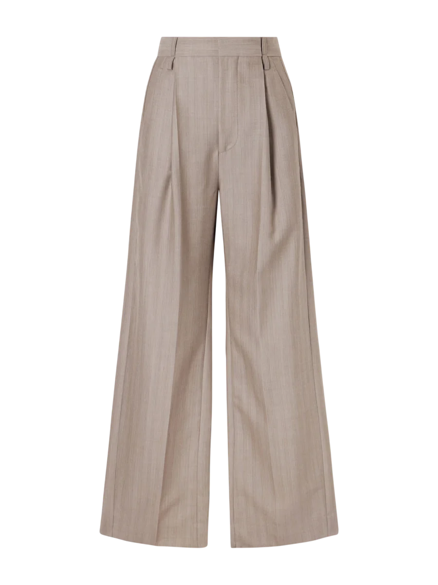 VICTORIA BECKHAM Pleated wool wide-leg pants
