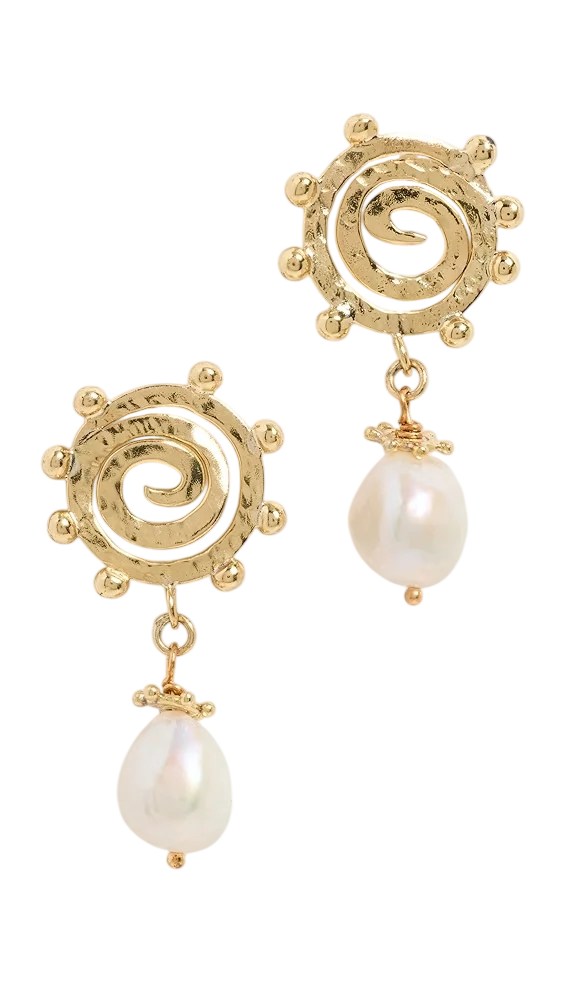 Mini Spiral Stone Earrings