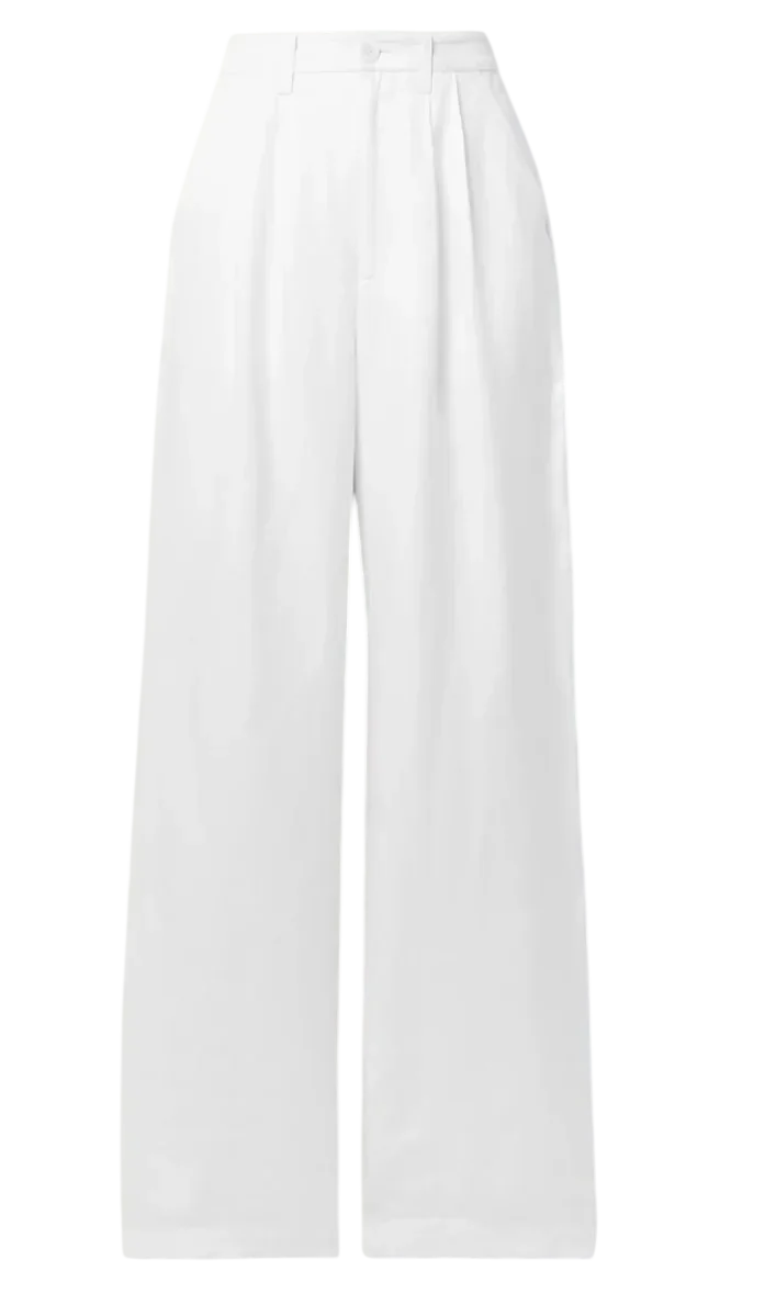 Carrie Twill Straight-Leg Pants