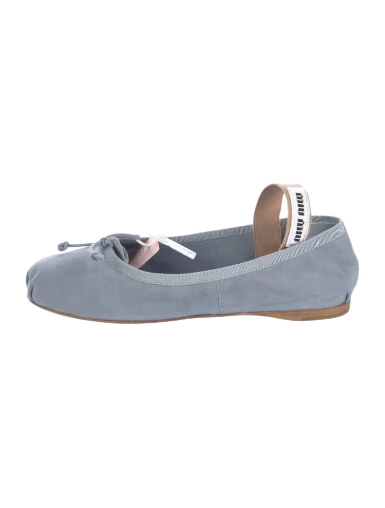 Suede Bow Accents Ballet Flats W/ Tags