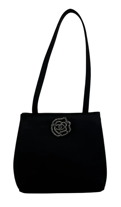 Chanel Satin Camellia Evening Bag
