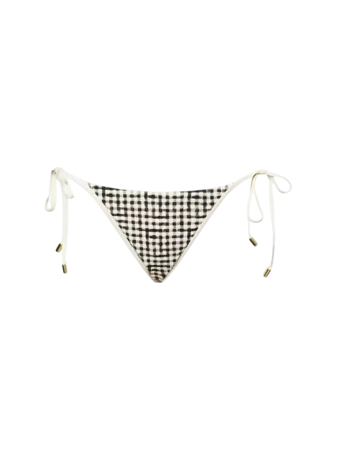 Palma Gingham Thong Bikini Bottoms