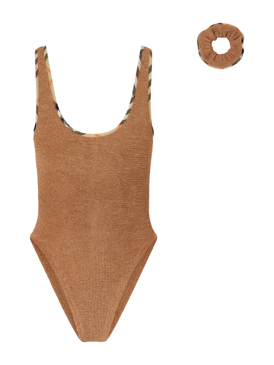 Hunza G Faye checked Original Crinkle™ swimsuit