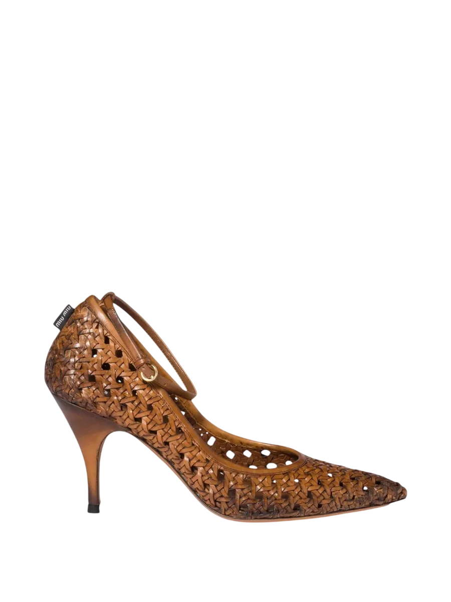 Woven Leather Pumps