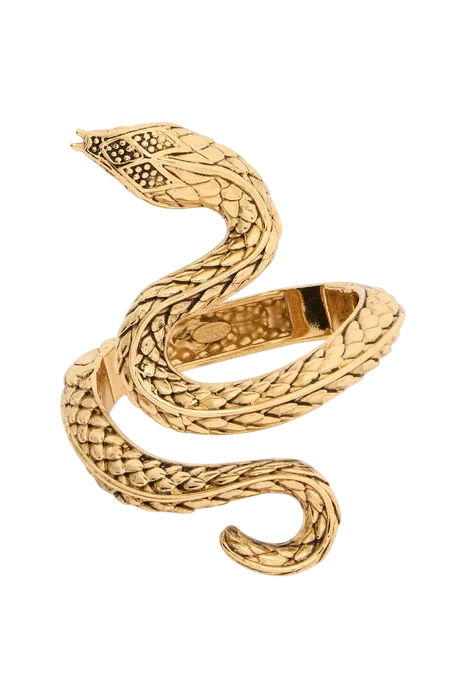 Antique Gold Snake Cuff Bracelet