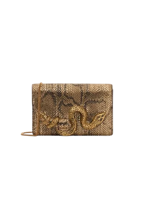 Bag With Golden Python And Snake Motif
