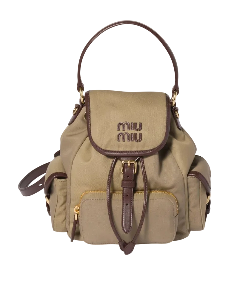 Chino And Leather Backpack