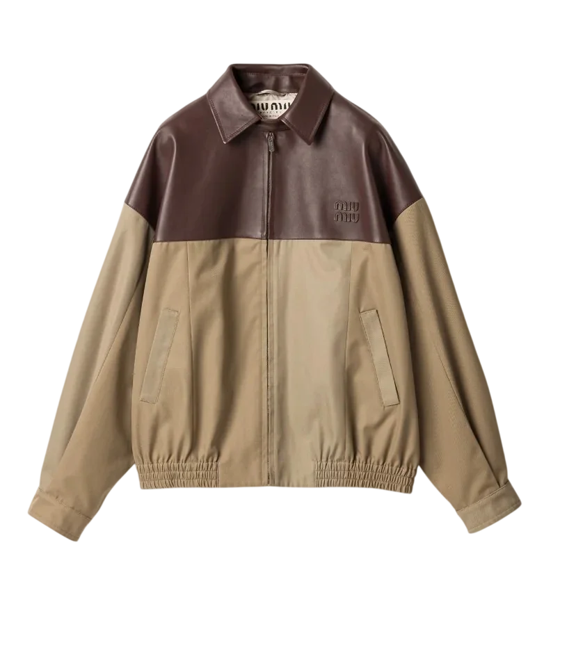Chino And Leather Blouson Jacket