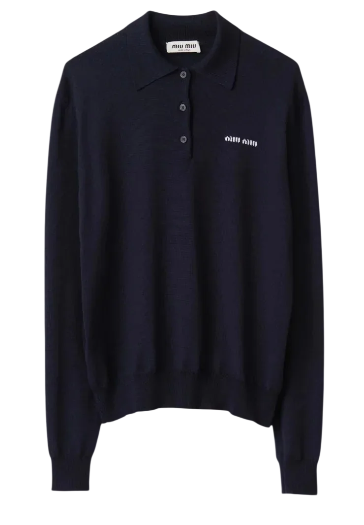 Wool Knit Polo Shirt