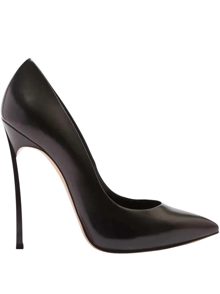 115mm Leather Heeled Pumps