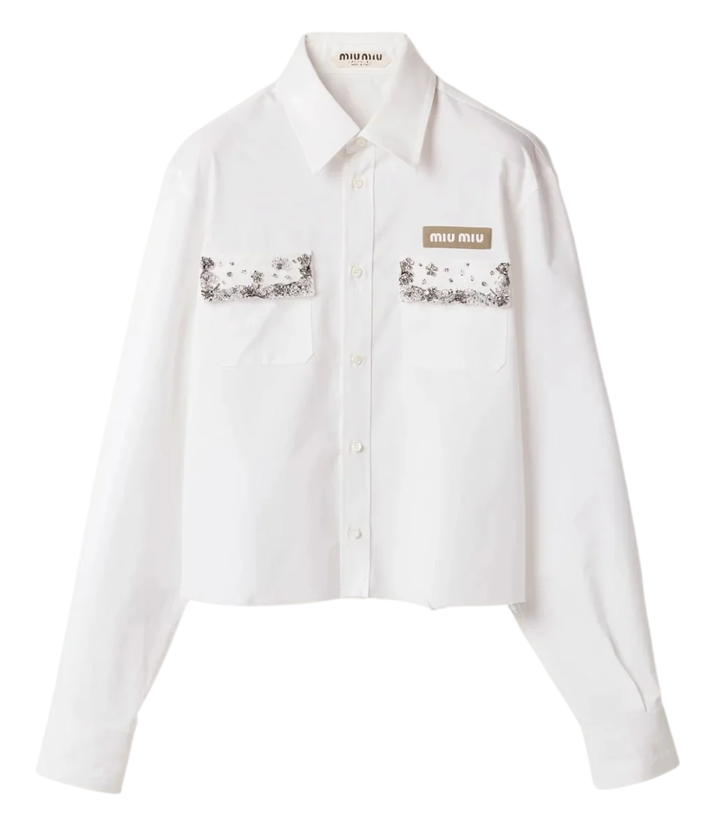 Embroidered Poplin And Chino Shirt