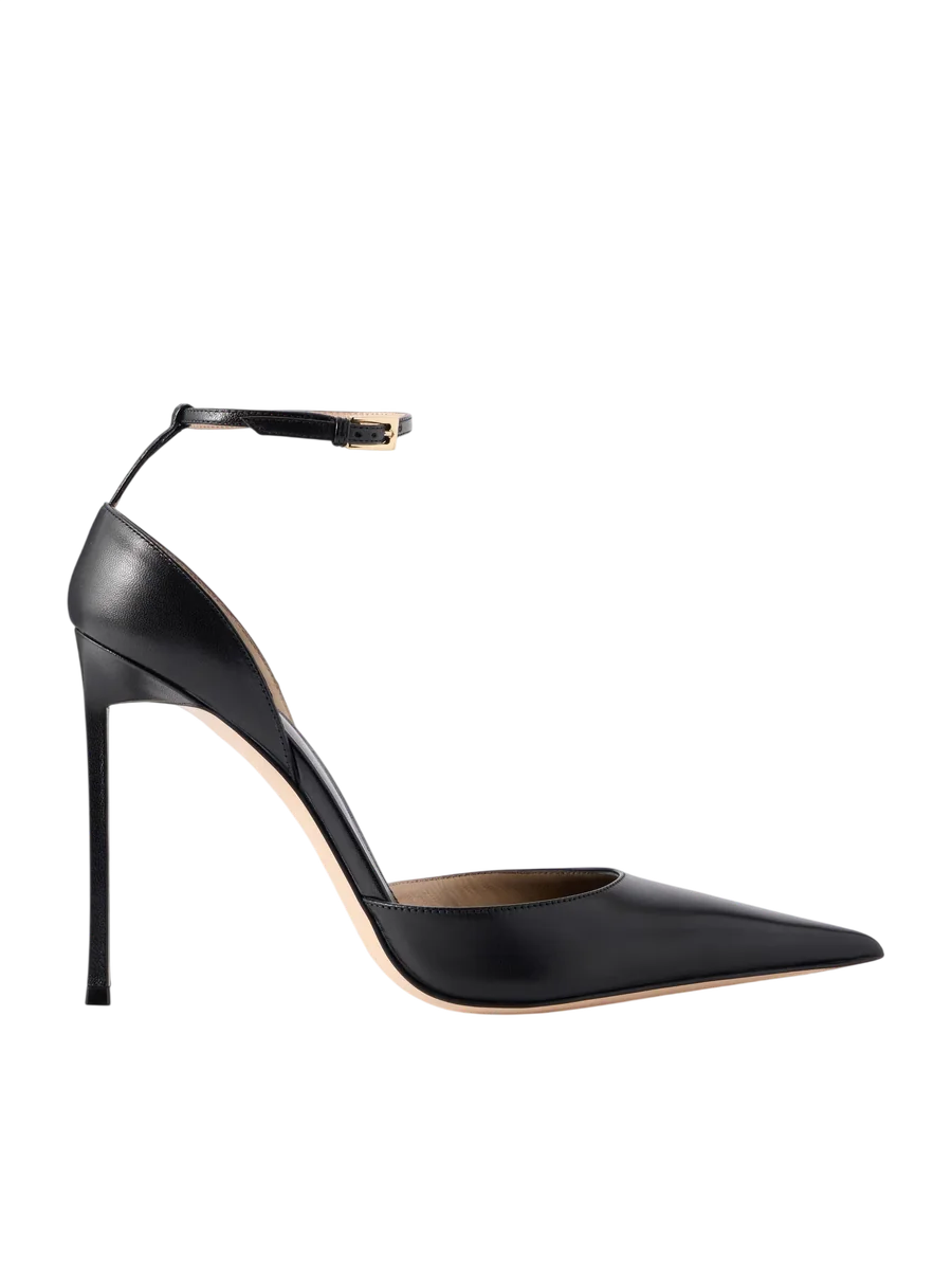 Pointed-toe Matte Leather Pumps