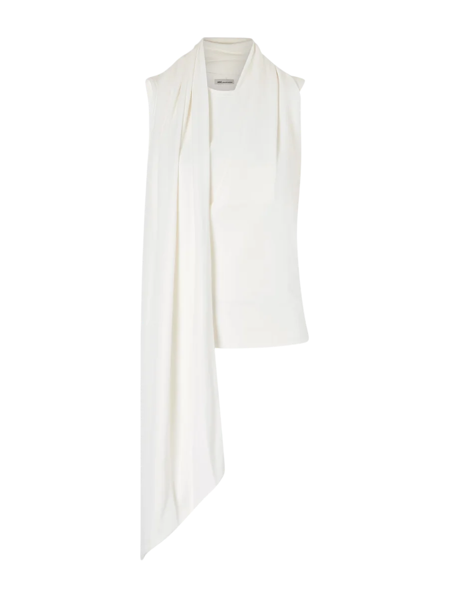 Scarf-detailed Jersey Top