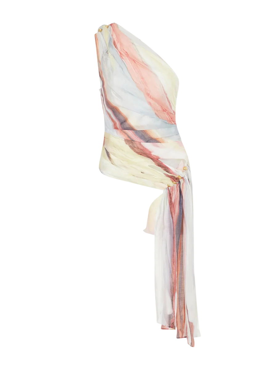Capture One-Shoulder Draped Top